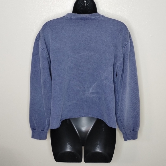 Vtg Breezin' Up Kids Surf Womens Small Sweatshirt USA Crop Surfer Girl Sun Faded - Picture 5 of 7